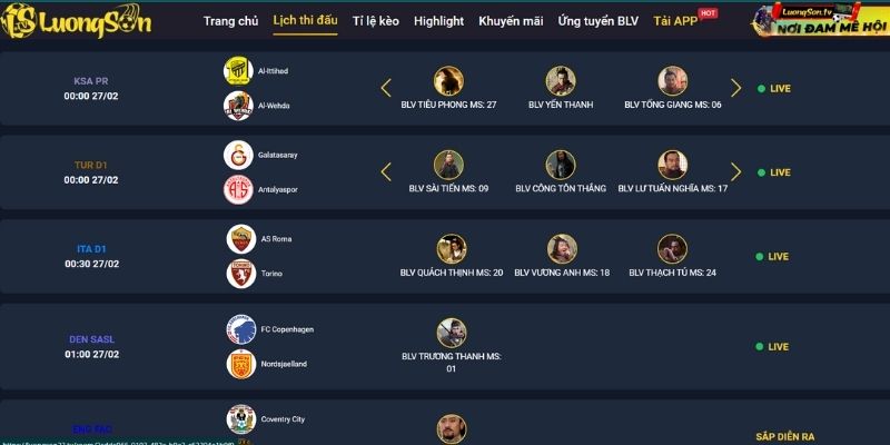 LuongSonTV : Xem Bóng Đá Trực Tuyến 4K, Miễn Phí, 0 Quảng Cáo Quá Dễ 18 LuongSon TV trực tiếp bóng đá hôm nay luôn cập nhật lịch thi đấu và kết quả liên tục